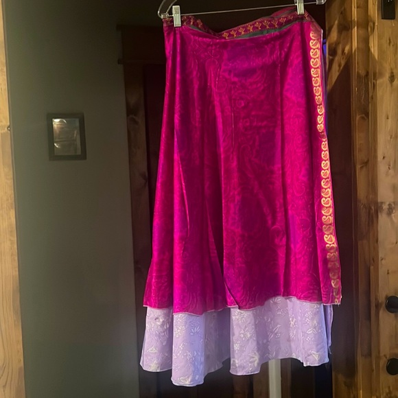 Earth Art hand crafted artisan Dresses & Skirts - Reversible Indian silk skirt, NIP